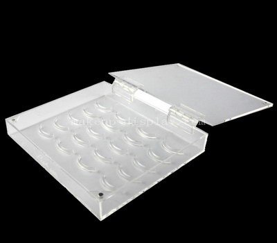 Acrylic eyelash box with hinged lid